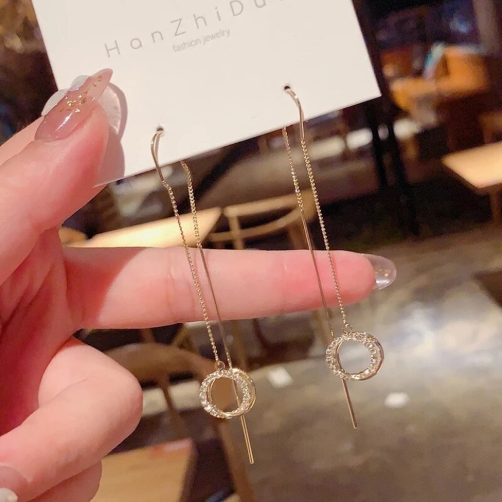 New 18k gold plated long earrings - Picture 2 of 4